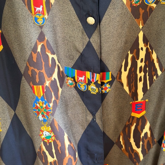 Vintage Escada 90’s Shirt with Leopard Argyle Print - Picture 5 of 14